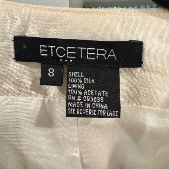 Etcetera sz 8 Creme Jacket w/ Blue & Yellow Embroidery with Rhinestone accents - Picture 5 of 5